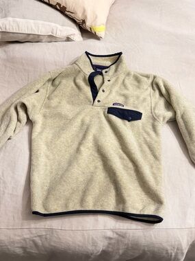 Patagonia Synchilla Snap-T Fleece Pullover – Natural/Navy – Size M